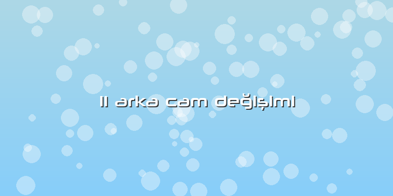 11 Arka Cam DeÄŸiÅŸimi