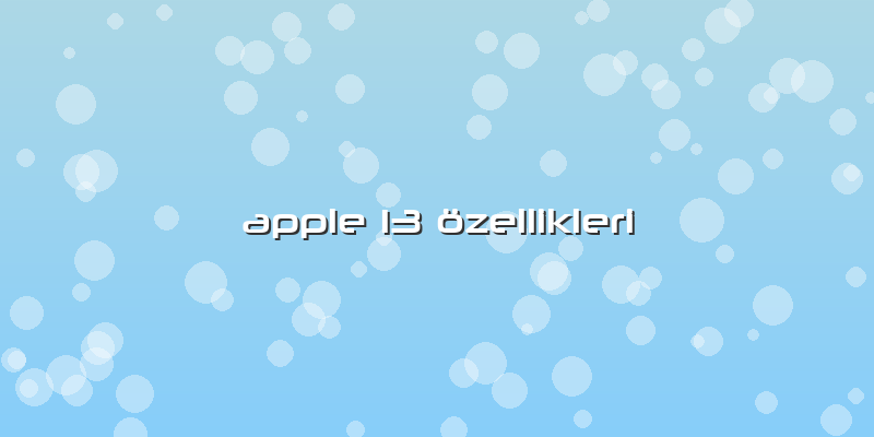 Apple 13 özellikleri