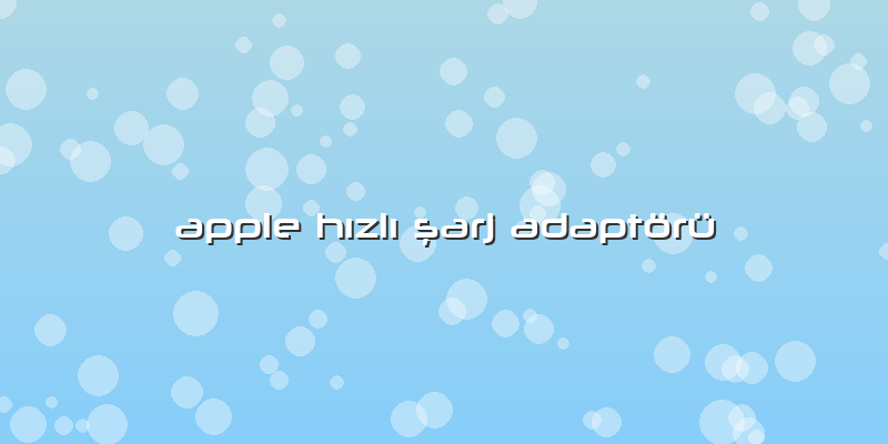 Apple HÄ±zlÄ± ÅŸarj Adaptörü