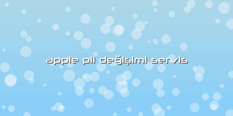 Apple Pil DeÄŸiÅŸimi Servis