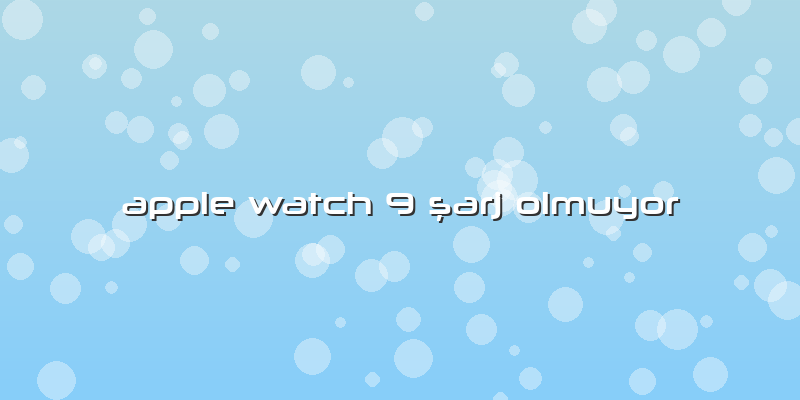 Apple Watch 9 ÅŸarj Olmuyor