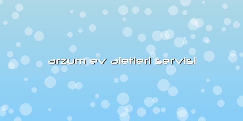Arzum Ev Aletleri Servisi