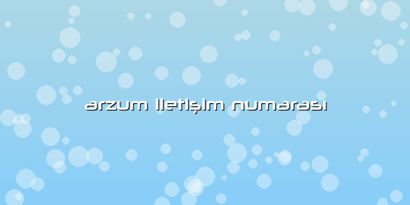 Arzum Iletişim Numarası
