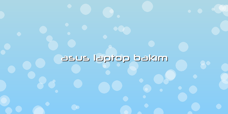 Asus Laptop BakÄ±m
