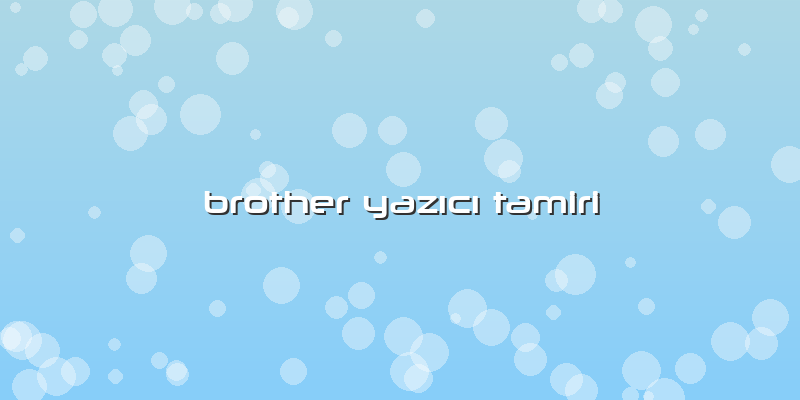 Brother YazÄ±cÄ± Tamiri