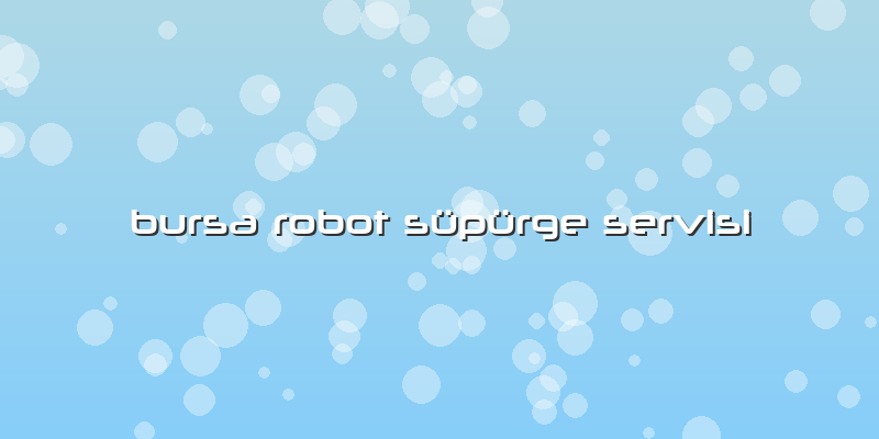 Bursa Robot Süpürge Servisi