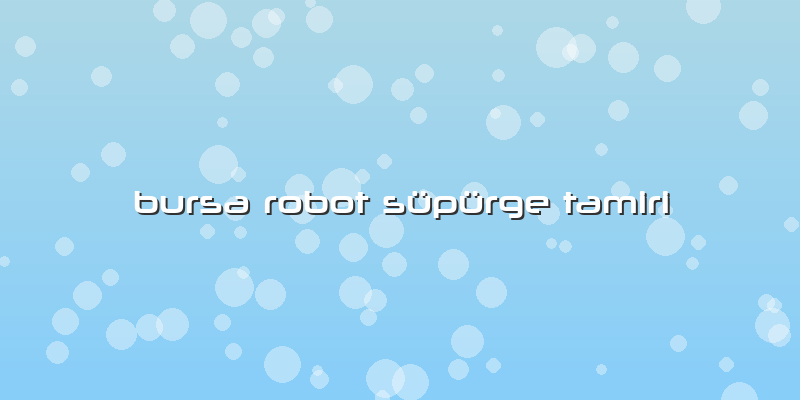 Bursa Robot Süpürge Tamiri