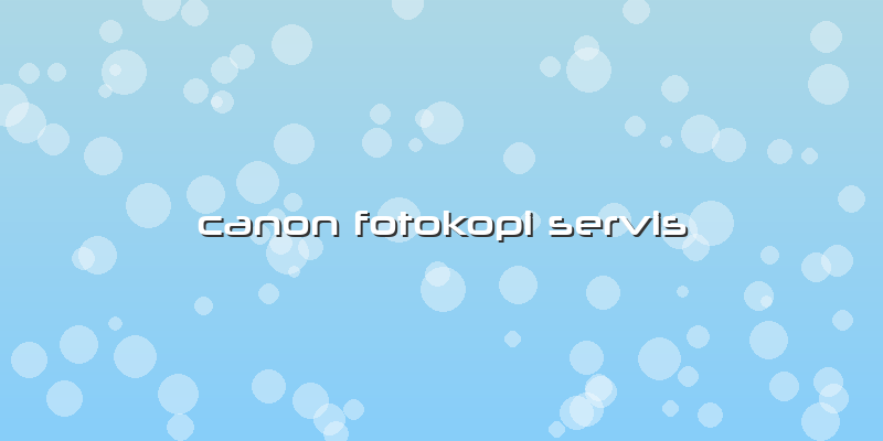 Canon Fotokopi Servis