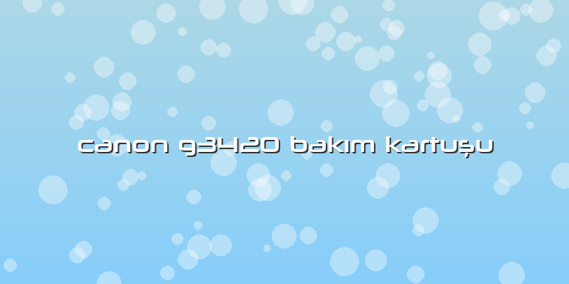 Canon G3420 Bakım Kartuşu