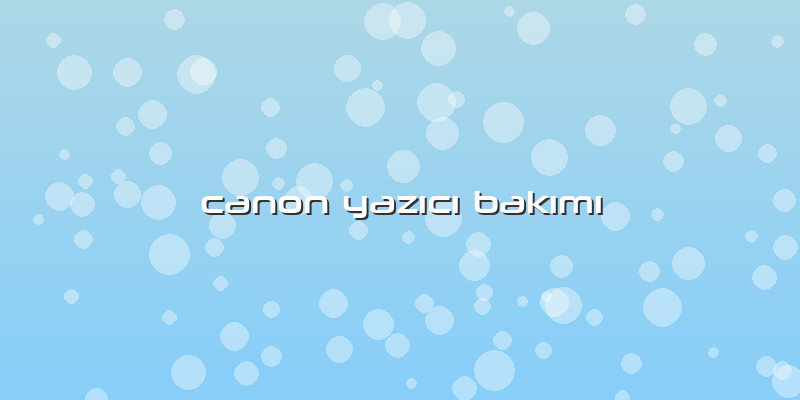 Canon Yazıcı Bakımı