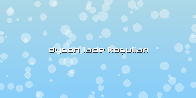 Dyson Iade Koşulları