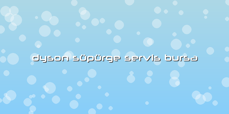 Dyson Süpürge Servis Bursa
