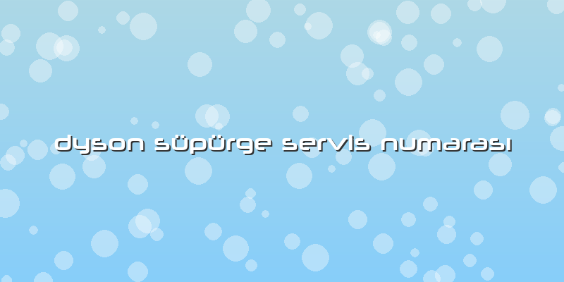 Dyson Süpürge Servis Numarası