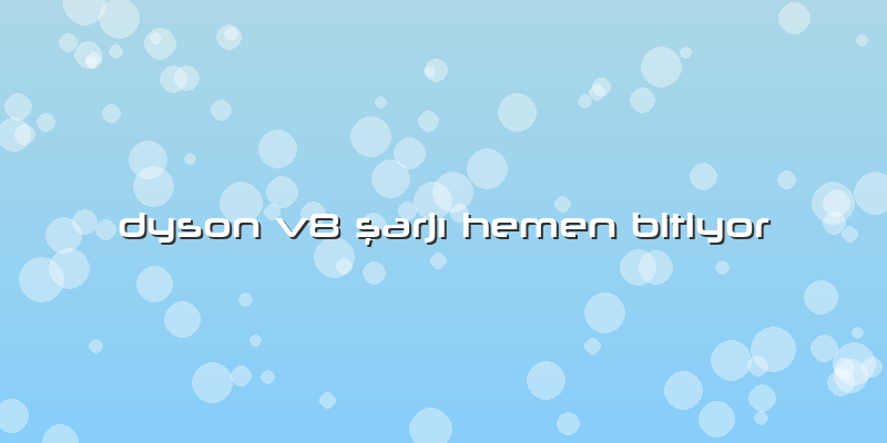 Dyson V8 şarjı Hemen Bitiyor