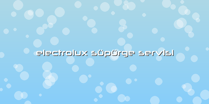 Electrolux Süpürge Servisi