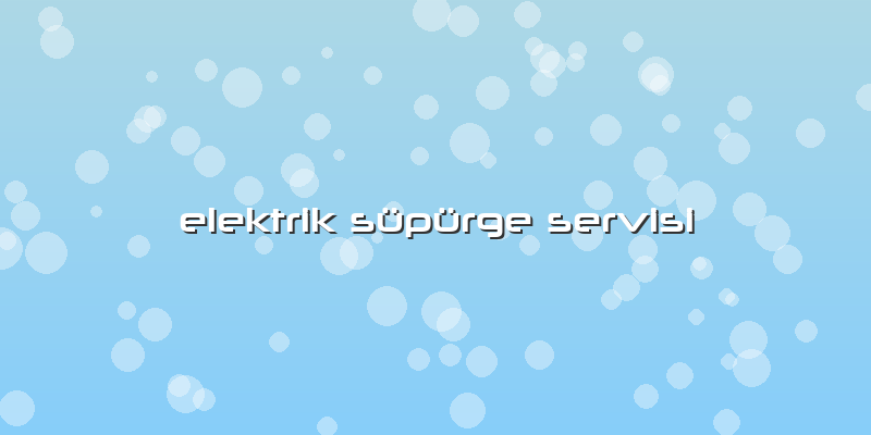 Elektrik Süpürge Servisi