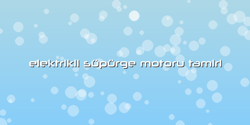 Elektrikli Süpürge Motoru Tamiri