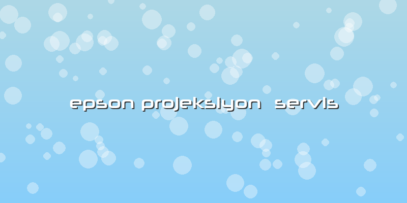 Epson Projeksiyon Servis