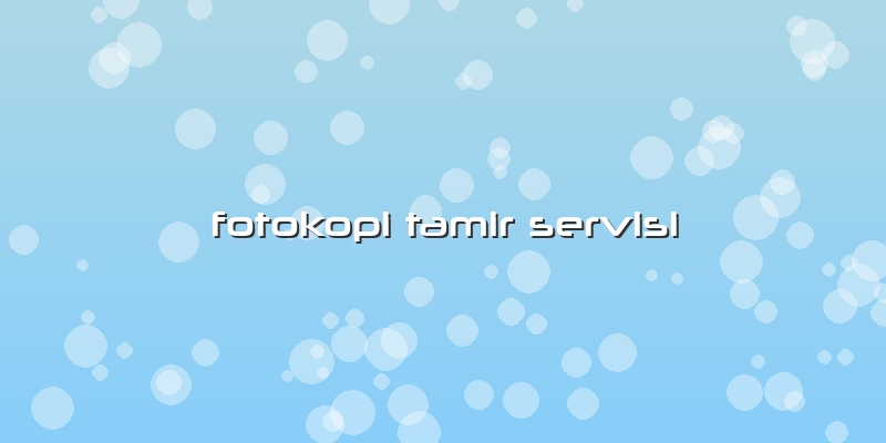 Fotokopi Tamir Servisi