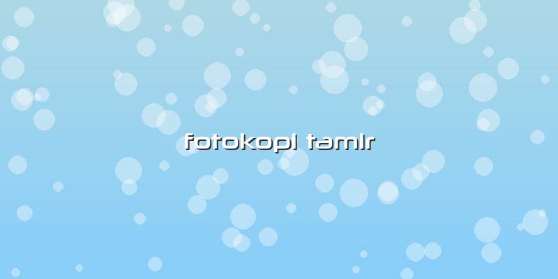 Fotokopi Tamir