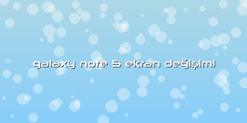 Galaxy Note 5 Ekran Değişimi