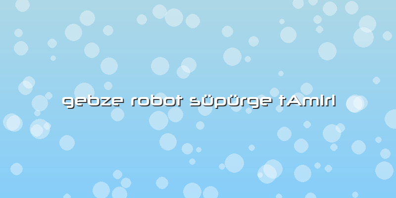 Gebze Robot Süpürge TAmiri