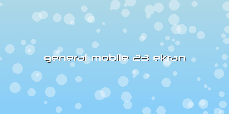 General Mobile 23 Ekran