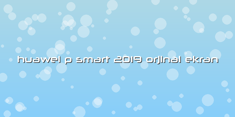 Huawei P Smart 2019 Orjinal Ekran