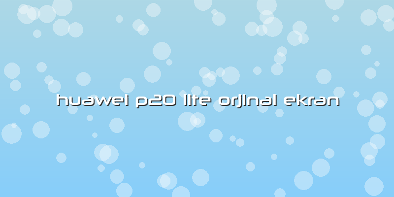 Huawei P20 Lite Orjinal Ekran