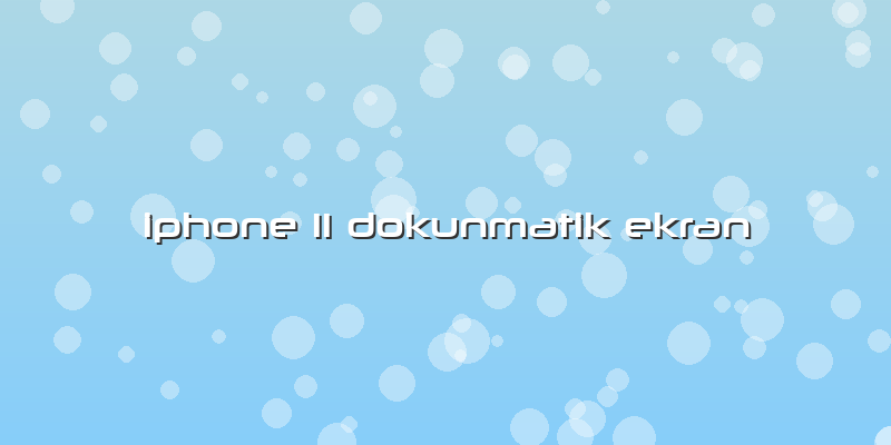 Iphone 11 Dokunmatik Ekran