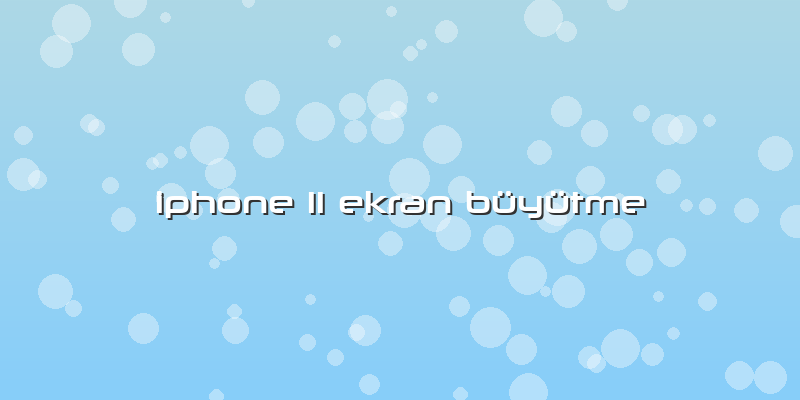 Iphone 11 Ekran Büyütme