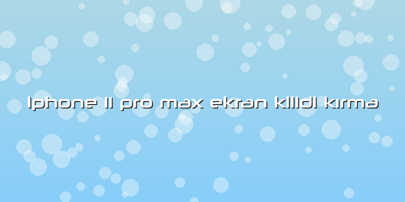 Iphone 11 Pro Max Ekran Kilidi KÄ±rma