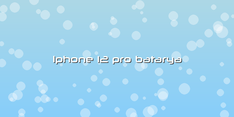 Iphone 12 Pro Batarya