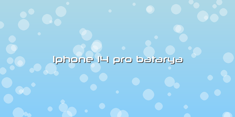 Iphone 14 Pro Batarya