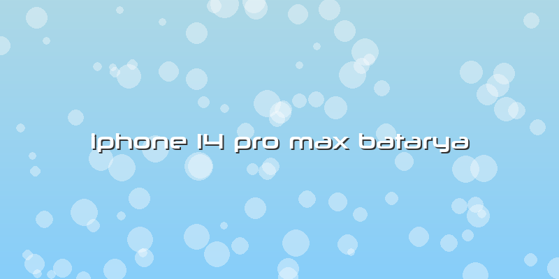 Iphone 14 Pro Max Batarya