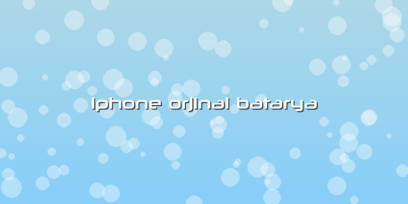 Iphone Orjinal Batarya