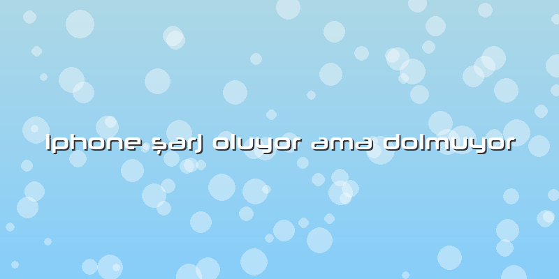 Iphone ÅŸarj Oluyor Ama Dolmuyor