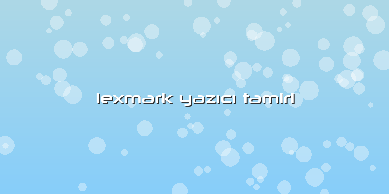Lexmark YazÄ±cÄ± Tamiri