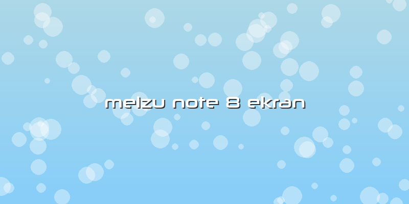Meizu Note 8 Ekran