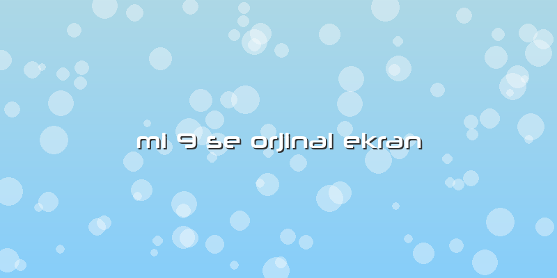 Mi 9 Se Orjinal Ekran