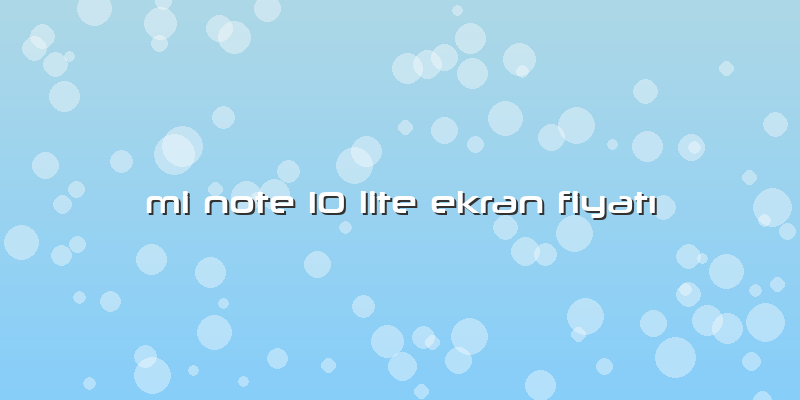 Mi Note 10 Lite Ekran FiyatÄ±
