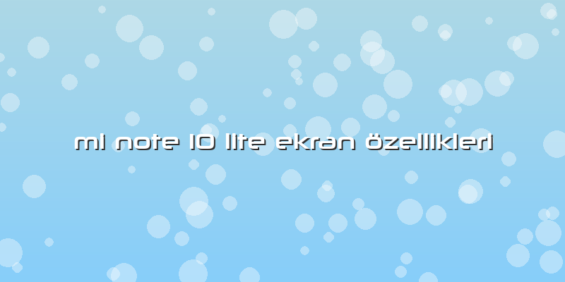 Mi Note 10 Lite Ekran özellikleri