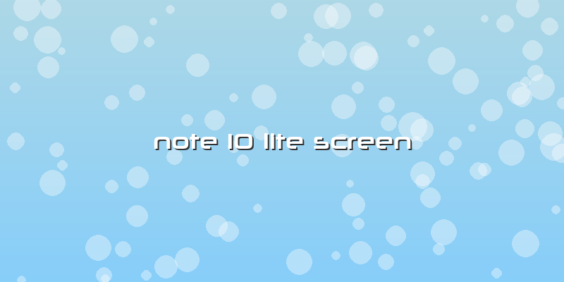 Note 10 Lite Screen