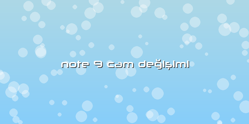 Note 9 Cam Değişimi