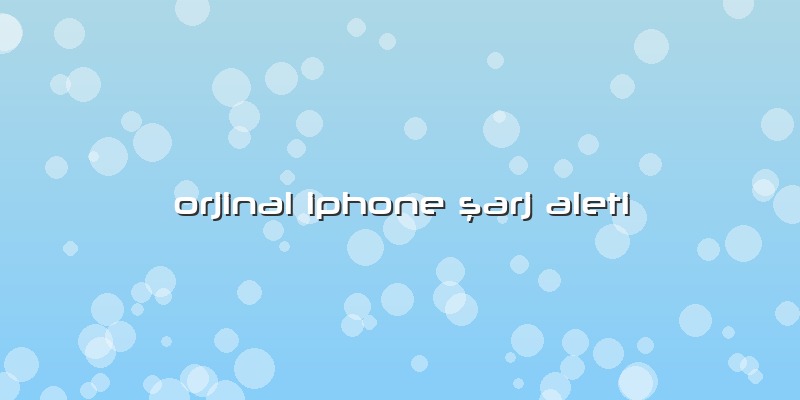 Orjinal Iphone ÅŸarj Aleti