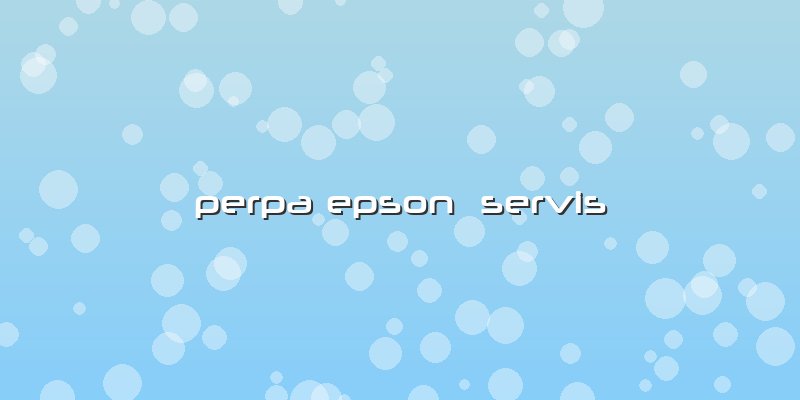 Perpa Epson  Servis