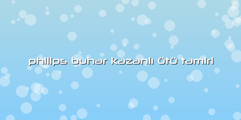 Philips Buhar Kazanlı ütü Tamiri