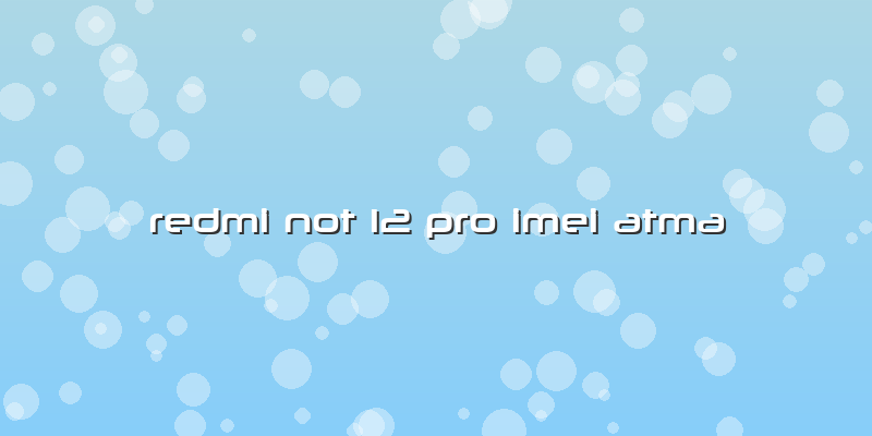 Redmi Not 12 Pro Imei Atma
