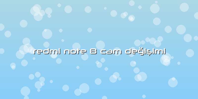 Redmi Note 8 Cam Değişimi