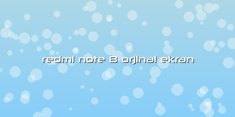 Redmi Note 8 Orjinal Ekran